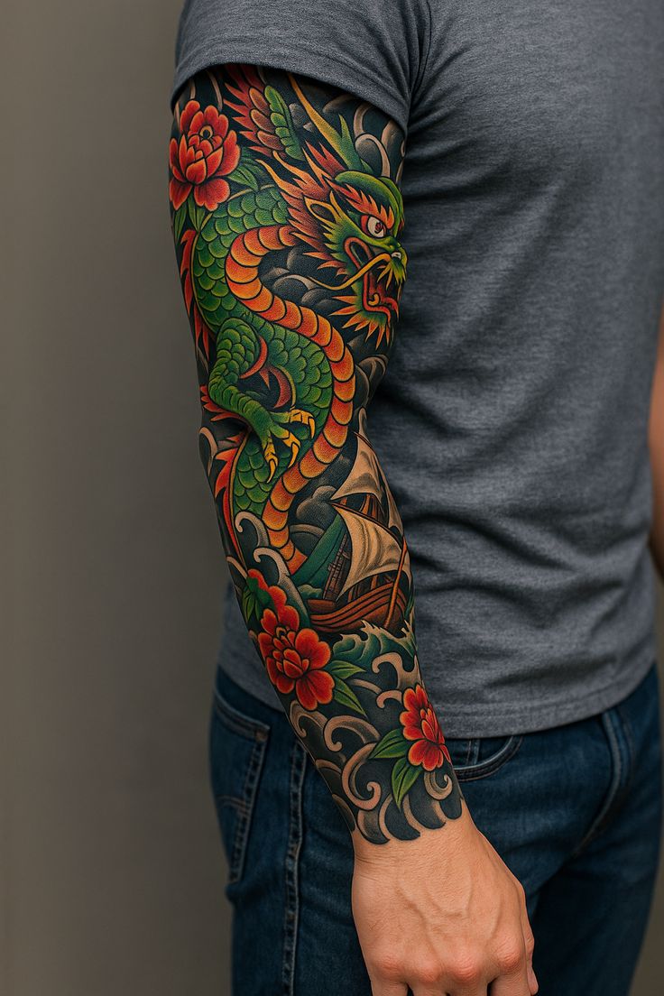 Tatuagem colorida vibrante